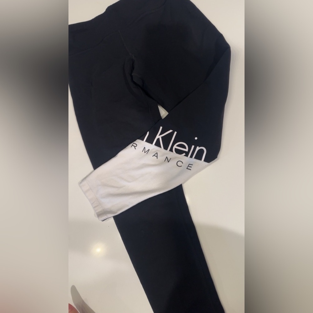 Calvin Klein Black and White Performance Leggings - Picture 3 of 5